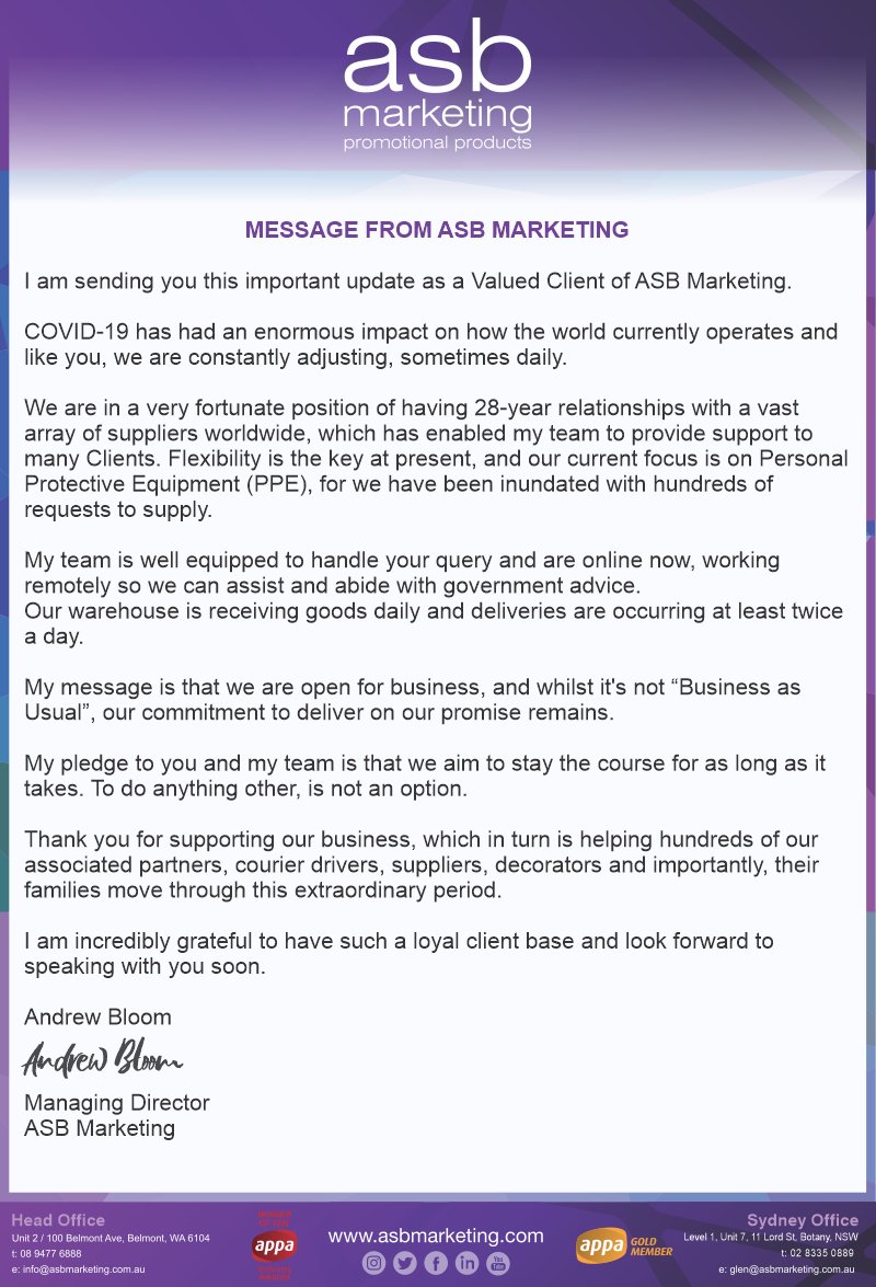 A message from Managing Director, Andrew Bloom