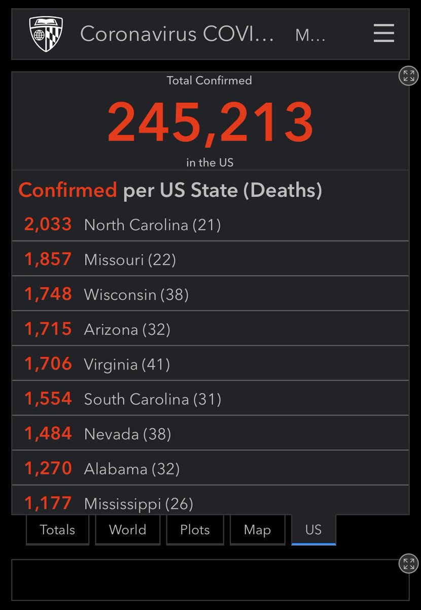 4/2/20 https://coronavirus.jhu.edu/map.html 