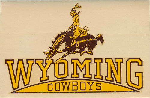 7/12 These old decals show some different variations of the bucking-horse-and-rider used over the years.