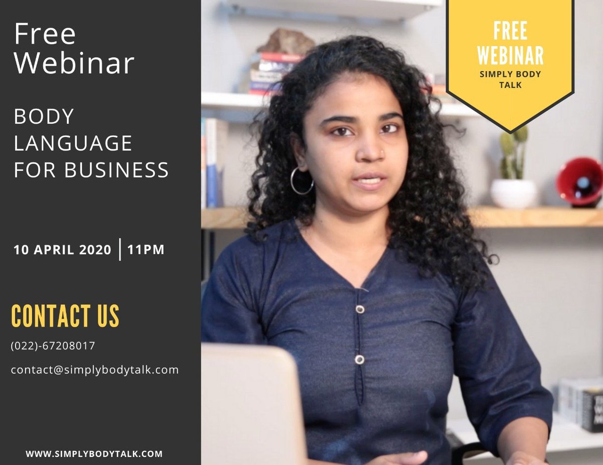 SimplyBodyTalk's tweet photo. Have you wondered how to make your communication better? Are you fascinated by how human behavior works? Do you analyze your role models to #learn something? 
Then nonverbal #Communication is a subject for you! Follow the link to know more! #webinar

https://t.co/to0w7HwcG7 https://t.co/1S7lur3l9d