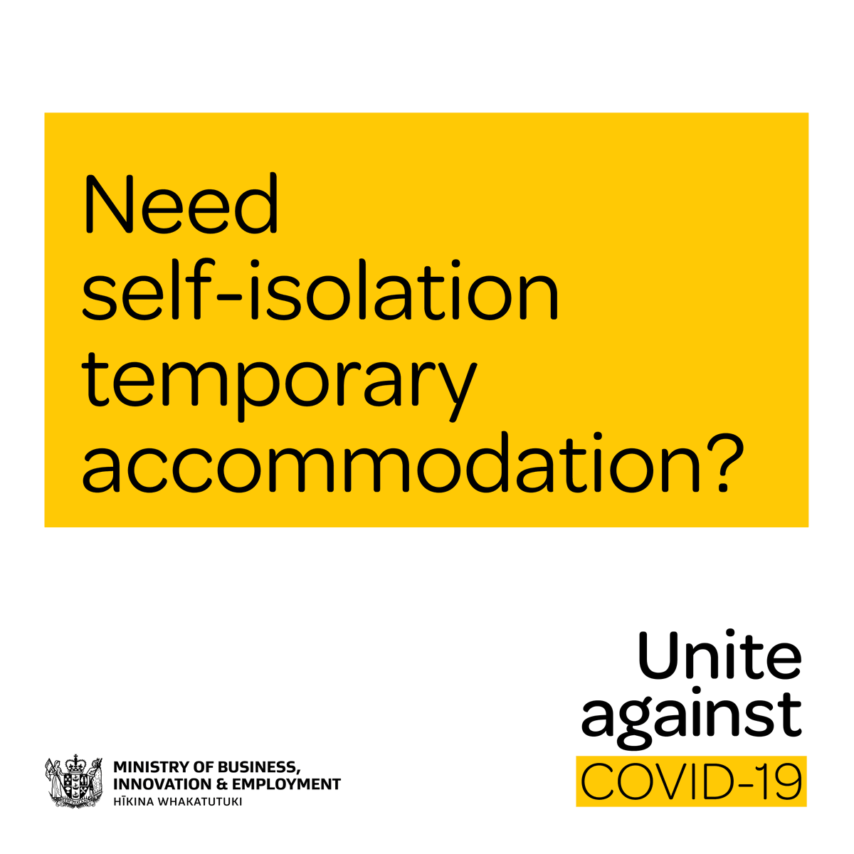 MBIEgovtnz's tweet photo. If you’re visiting NZ and can’t get home, or need help finding temporary accommodation, we can help with self-isolation temporary accommodation.

Call 0508 754 163 or visit https://t.co/iCZRuapyJ5 for more information. https://t.co/VDB73m4xVy