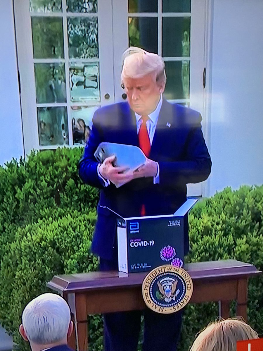 trishacullen's tweet photo. 1/2
Did you miss the #Trump QVC moment earlier this week?
He literally produced a #abbottlab infomercial.
I’m telling you all Trunp is #ProfitingOffCOVID
Watch the SOB make an ass of himself selling the Hell out of #Abbott https://t.co/1zHEiK1snY