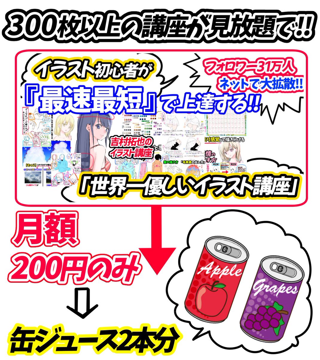 吉村拓也 イラスト講座 Twitter પર 吉村拓也のfanbox講座 は 300枚以上の講座 が見放題で 缶ジュース2本分 以下です 全 講座もジャンルごとに アーカイブ分け してあるので模写練習にも最適 画像はかなり高解像度で Twitterではありえないほど 拡大