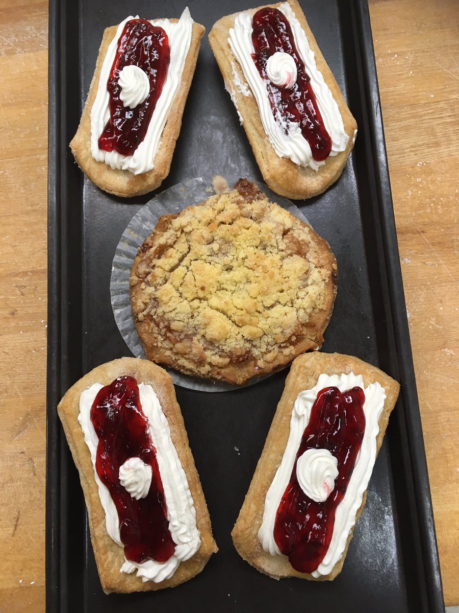 SchnitzBakery's tweet photo. Today we have the seldom seen but oft rumored Coconut Cream Pastry!  Stop by today for your choice of our delicious sweets and the very necessary breads for your shelter in place needs. Just down from @schnitzdeli https://t.co/cgVJjILCcA