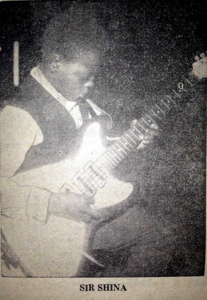A young Shina on the guitar.Daily Times, 1972.