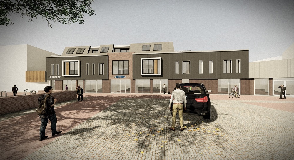 Plan voor 10 appartementen boven de Action aan de Dam in #Goes. Ontwerp <a href="/buroSALT/">buroSALT</a>