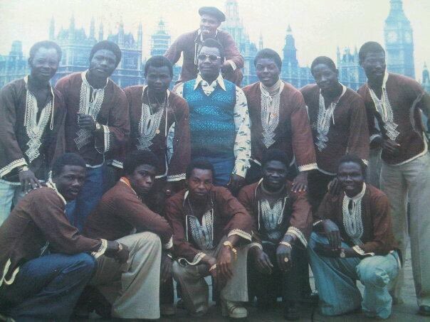 General Prince Adekunle and his band on a tour of the UK in 1976. You can spot Sir Shina Peters and Segun Adewale in the band