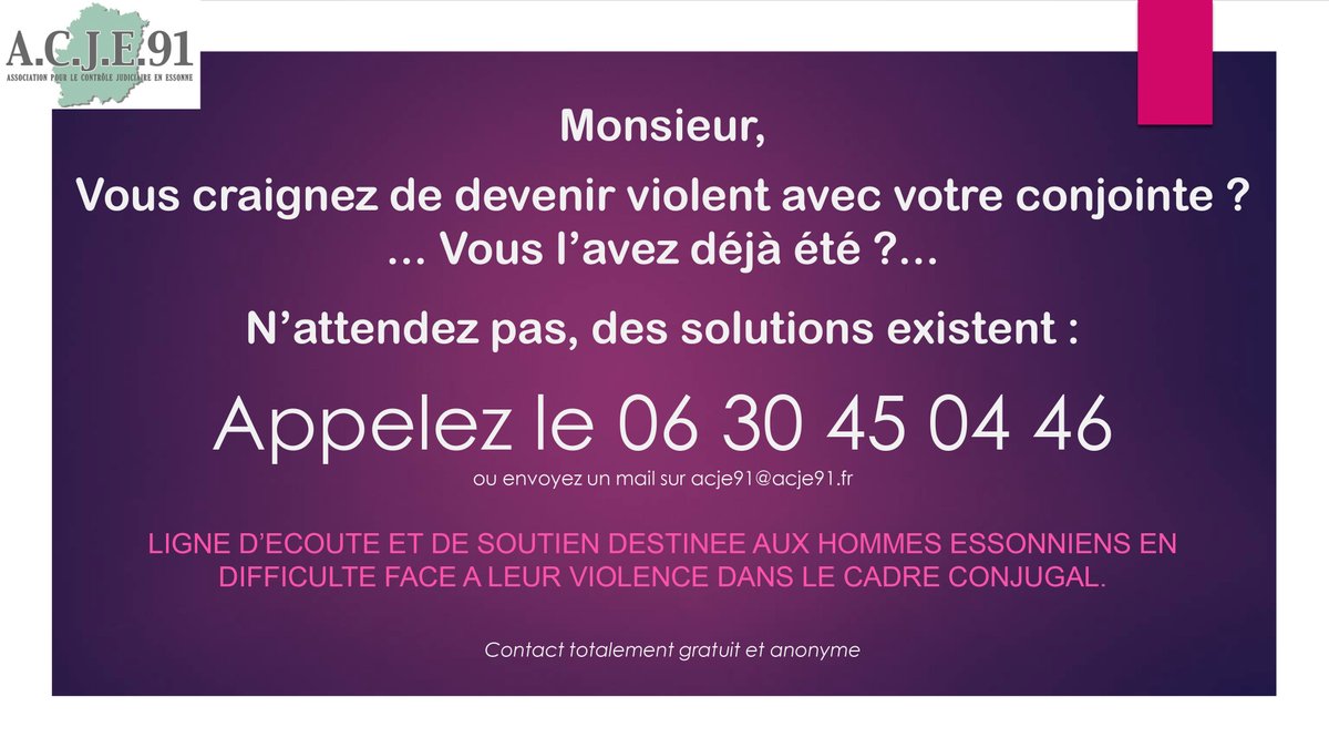 gilglogowski's tweet photo. Pour les hommes violents, le confinement pourrait bien durer plus longtemps que prévu... 
Alors messieurs, réfléchissez et appelez !
Une initiative de l'ACJE91
#ViolencesConjugales #COVID2019france @dirloACJE91 https://t.co/BrInF0s77d