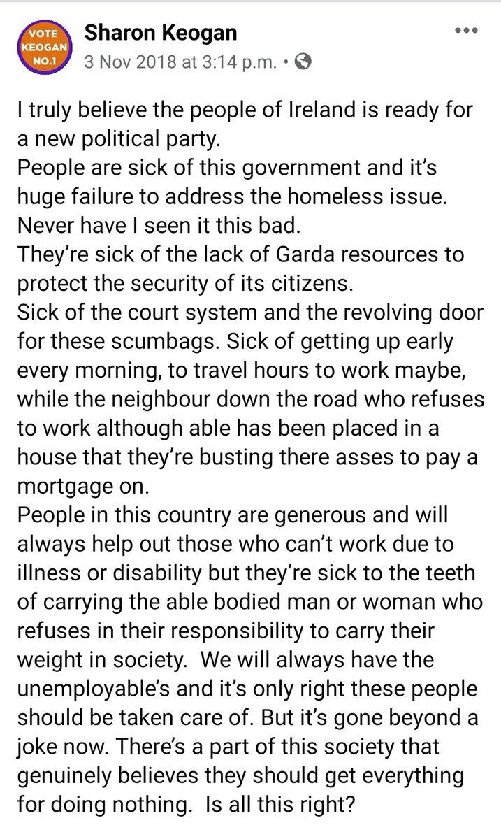 MarkAgitprop's tweet image. This newly-elected Senator is concerned with protecting "our Christian faith", the "eventual loss of our Irishness" and "attempts to weaken our values" . She also has concerns around "people who refuse to work" and "enemployables" 🤔 #Seanad2020