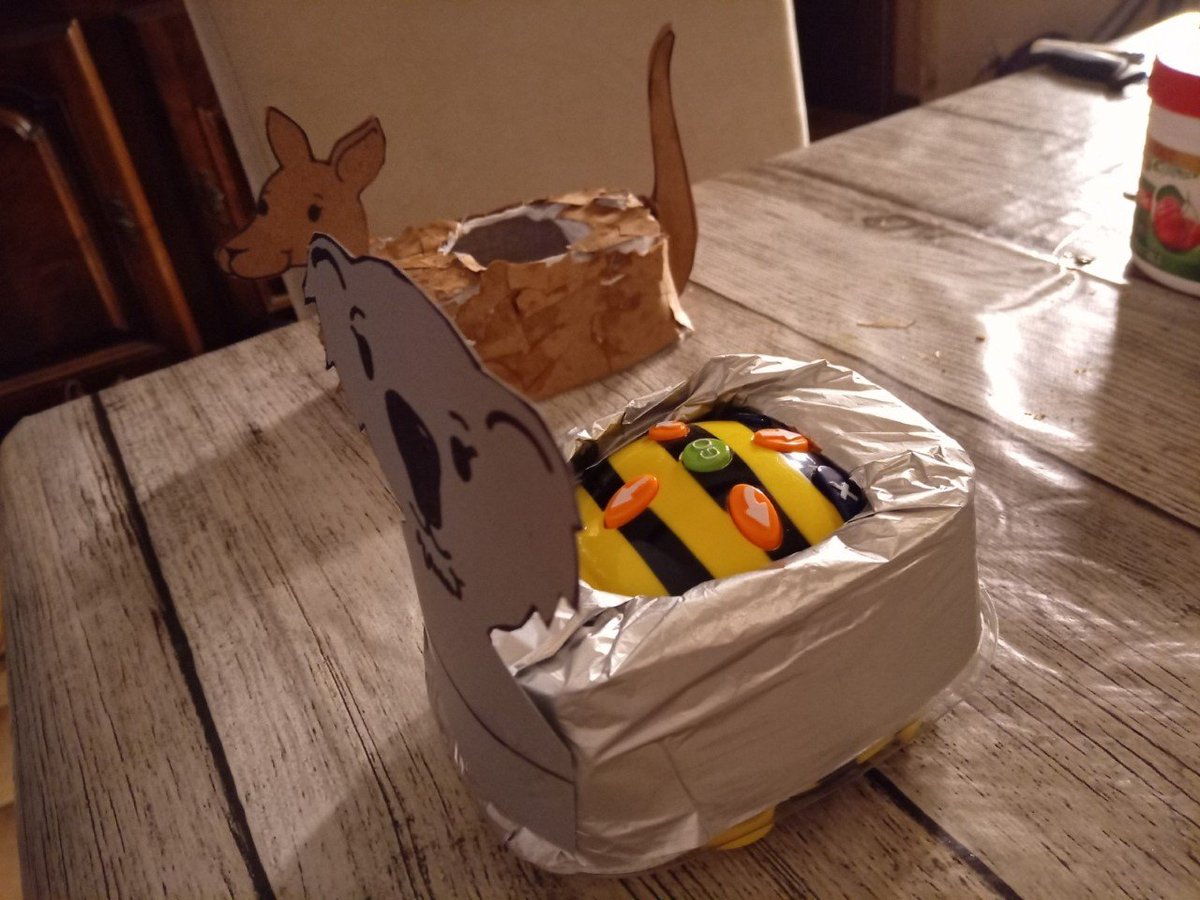 MurielleDUCROO's tweet photo. Une même progression d'apprentissage adaptée à un contexte différent ! Cocréation avec @cannellep1 ! #Beetbot challenge en confinement dans les #DéfisDeBergamote La course au boomerang ! MS/GS c'est parti pour l'Australie ! https://t.co/PBpl2M40nR