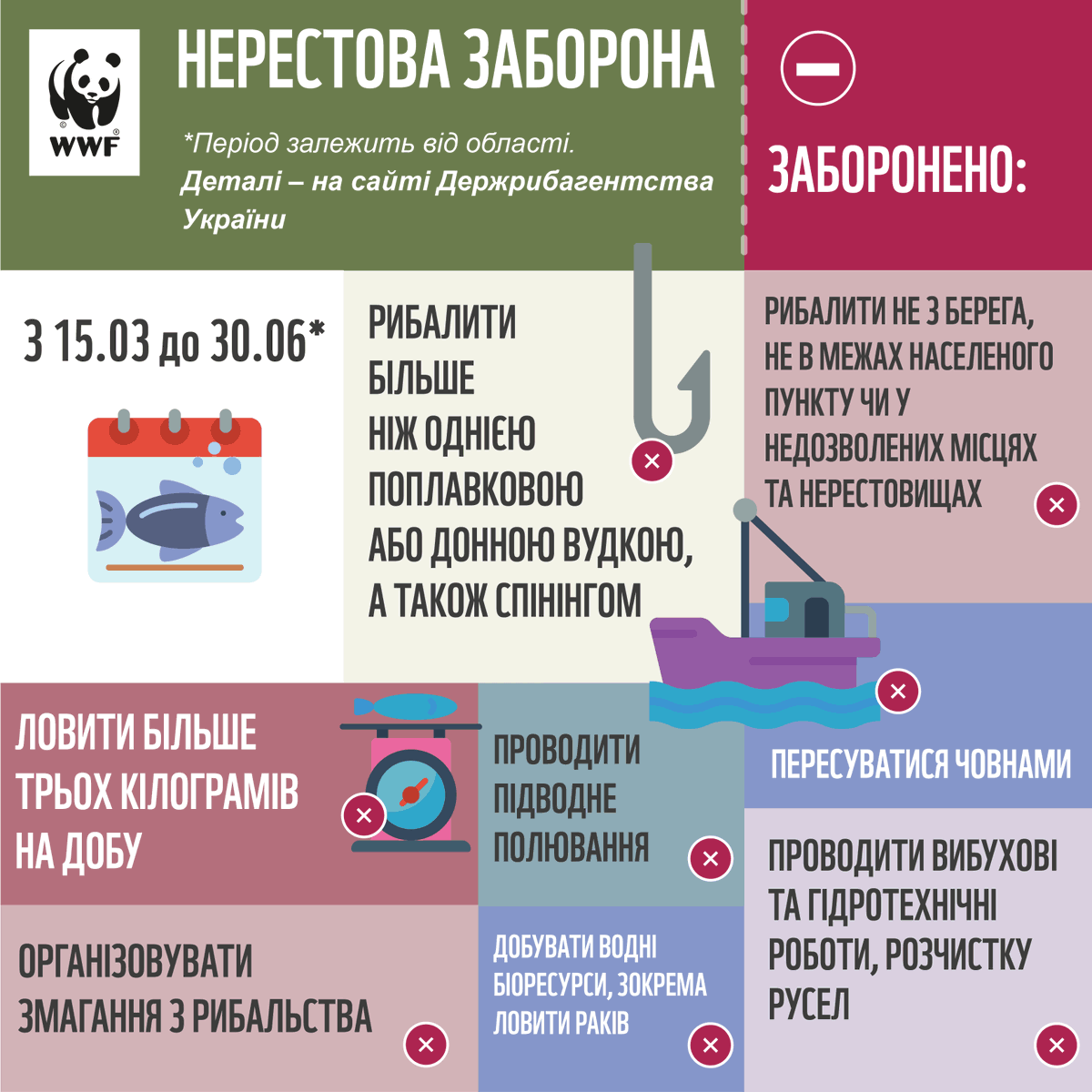 WWF_Ukraine's tweet photo. Навесні дика природа для продовження роду потребує тиші та спокою не лише на суші, але й у водоймах 🌊
Саме тому з 15 березня в Україні діє нерестова заборона, яка важлива для відновлення популяцій та збереження рідкісних та зникаючих видів 🐟
#сезонтиші #WWFUkraine #WWF https://t.co/mgQXlUhBec