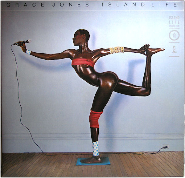 The Art of Album Covers .Grace Jones by artist/photographer Jean-Paul Goude..Used by Grace on her compilation album, Island Life, released 1985.