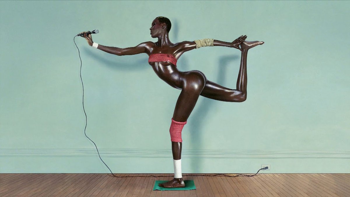 The Art of Album Covers .Grace Jones by artist/photographer Jean-Paul Goude..Used by Grace on her compilation album, Island Life, released 1985.