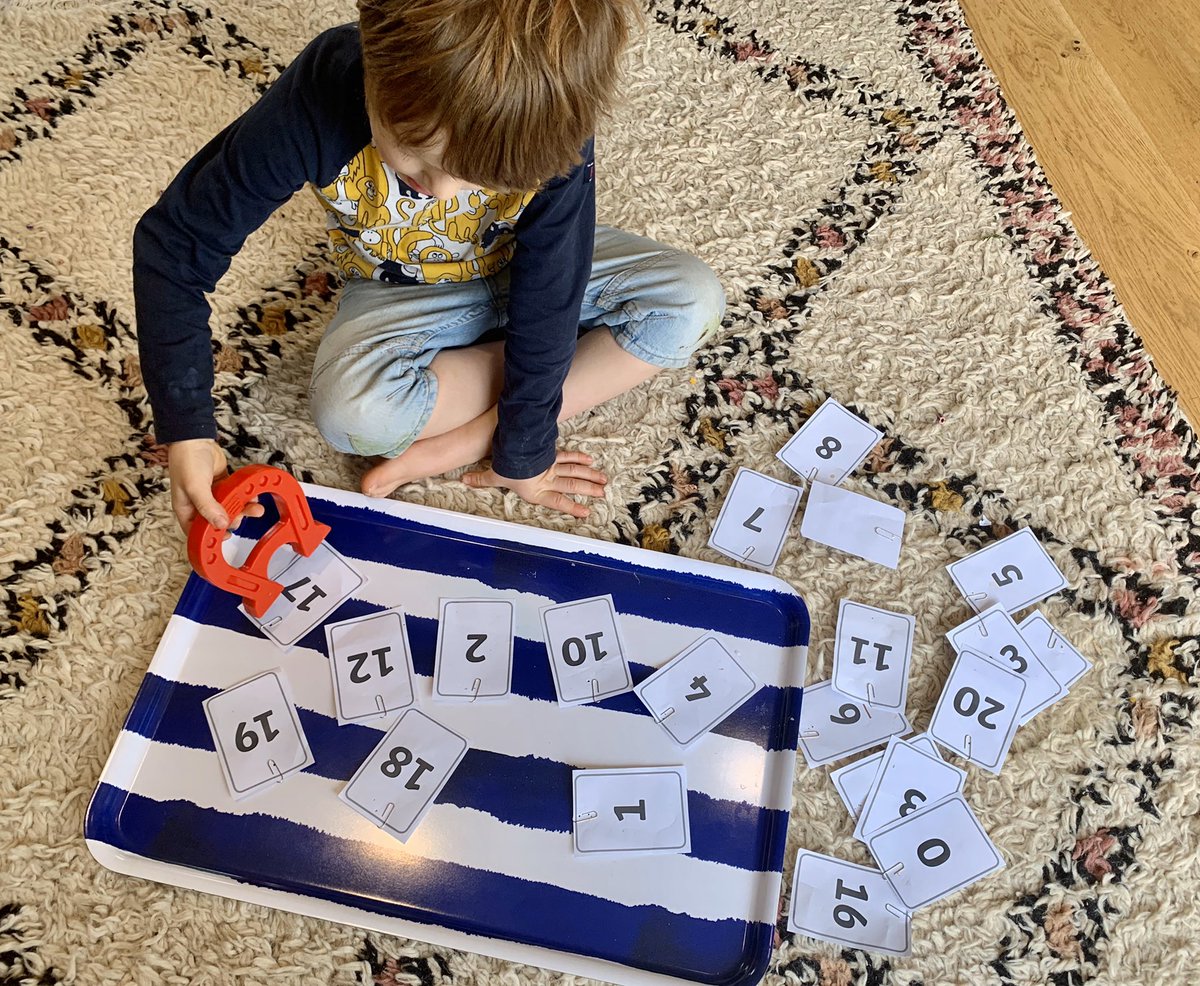 bec_twiston's tweet photo. @ardeleyschool Felix hooking his numbers with a magnet, also doing some simple sums and picking up the answers! https://t.co/nLAg35h2TW