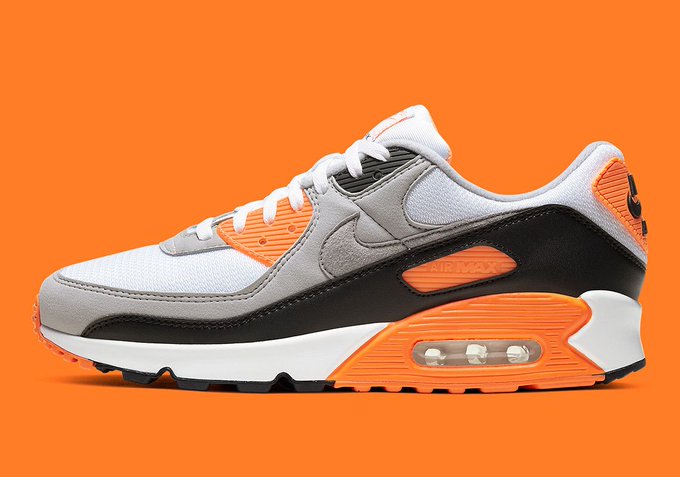 AOrginial's tweet photo. The Nike #Air Max 90 is gets a vibrant "Total Orange" colorway in time for Summer 
->  https://t.co/Nl6M5E6v85 https://t.co/L1HQWVV13z