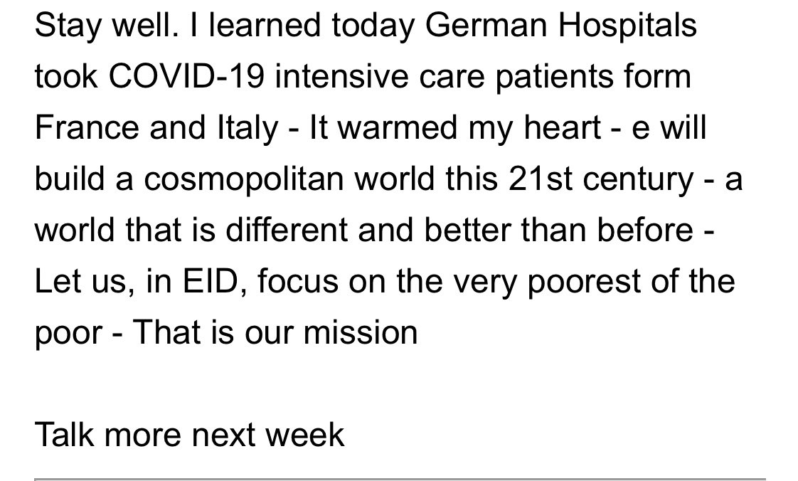 He is doing ok. Just a cold apparently! Yayy.Also this is an email he sent to a German colleague today. This man has my WHOLE heart. (EID is the name of our course)