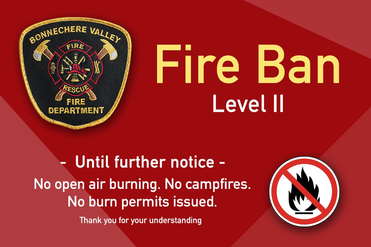 We're now under a Level 2 Fire Ban in conjunction with the Restricted Fire Zone imposed by the government of Ontario. Please abide by the ban. Thank you to all for your cooperation.