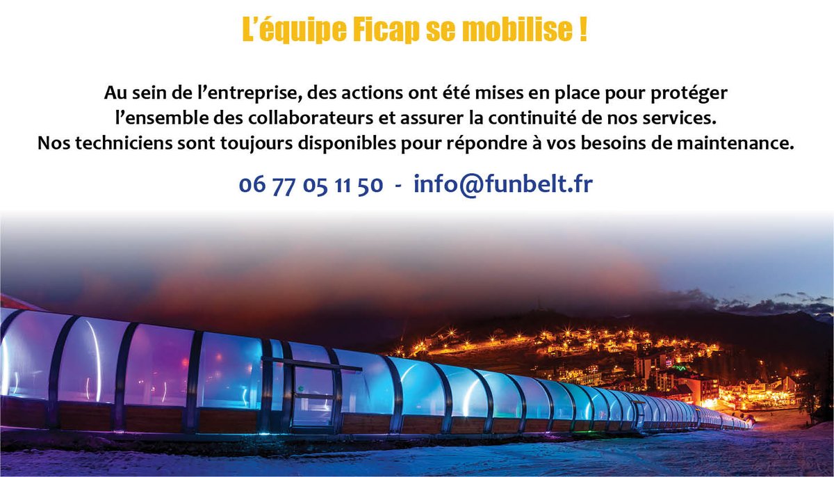 L'équipe Ficap reste mobilisée pour assurer la maintenance de vos installations en toute sécurité. Nous tenons à vous assurer de la mise en place de toutes les mesures barrières préconisées pour préserver l’ensemble de nos collaborateurs et lors de nos déplacements. #Covid19