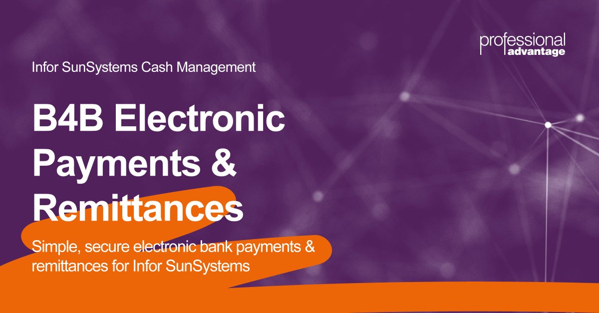 ProfessionalAdv's tweet photo. Isolation is making it difficult for many businesses in the UK to make payments. But did you know that B4B allows you to make safe, secure #electronicbank payments &amp; #remittances for SunSystems? Learn more https://t.co/uOKPLsjbX7

#UKbanking #electronicbanking #covid19 #staysafe https://t.co/ZgHIVmV2mD