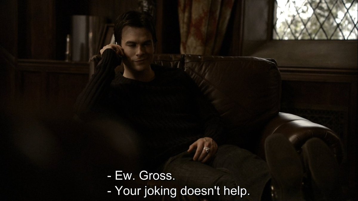 1x20 I know Damon would probably prefer eating people/drinking human blood with Elena together, but it is what it is. :)