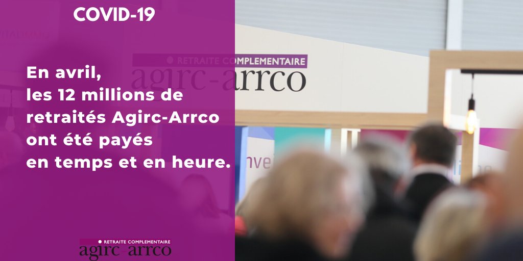 fxselleret's tweet photo. #Covid-19 Un grand merci à tous les collaborateurs de la #retraite complémentaire pour leur mobilisation. 7 milliards d’euros ont été versés en temps et en heure, aux 12 millions de retraités de Agirc-Arrco en début de mois d’avril. #EngagésPourVous #ContinuitéDeService https://t.co/0XDMYu5HeN