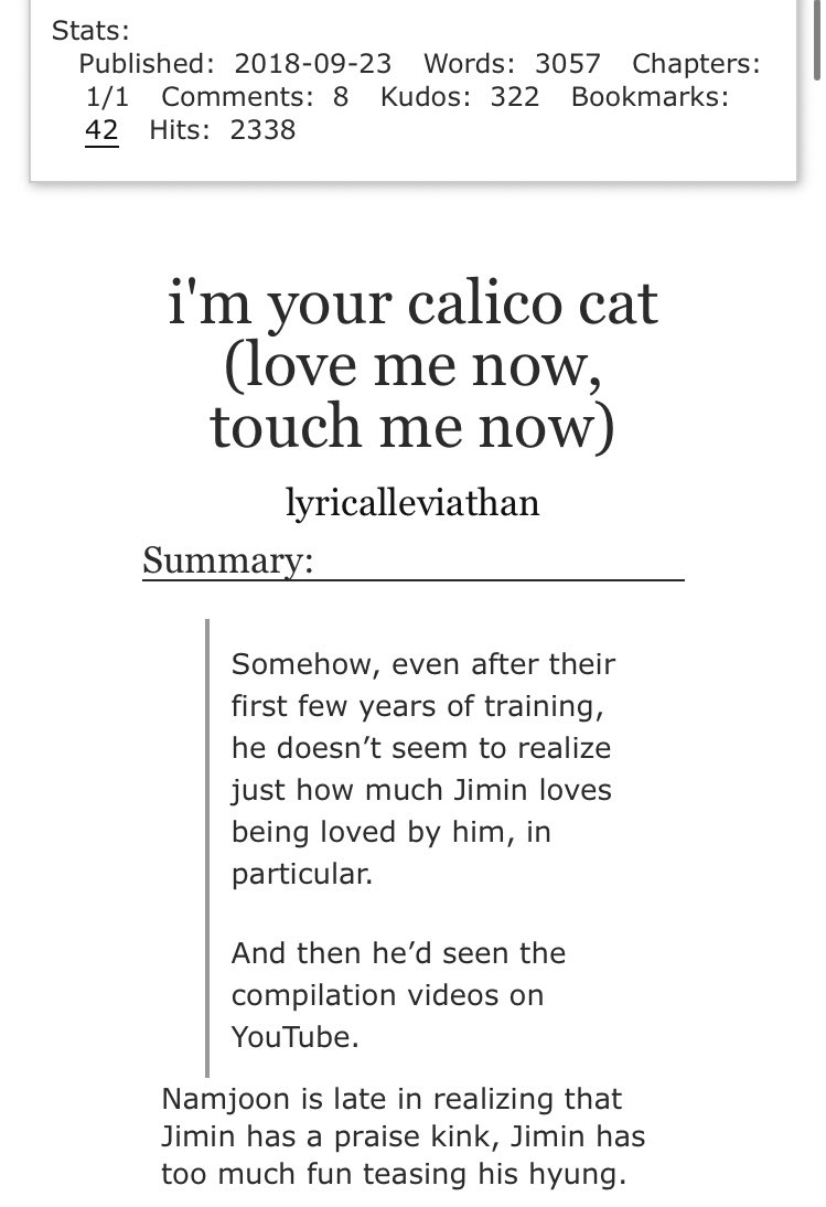 8. i’m your calico cat (love me now, touch me now)➳ 3k
