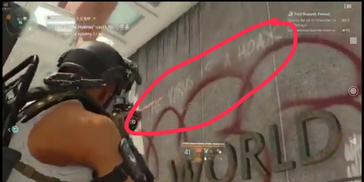 The short video excerpt comes from the computer game "Tom Clancy's The Division 2", painted on the wall you can clearly see the sentence "This Virus is a HOAX"Who sayd this?