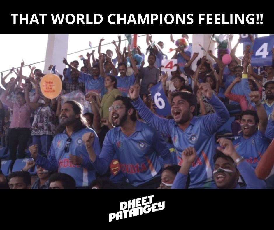 HappiiDigital's tweet photo. Missing the cricket cheering, enjoy the cricket journey. Watch #DheetPatangey exclusively on #Hotstar!
.
.
.
#DheetPatangeyOnHotstar #ShivinNarang #ChandanRoySanyal #HardikSangani #AliMurad #PriyaBanerjee #TillotamaShome #RaviAdhikari #KailashAdhikaari #WorldChampions https://t.co/ajKeu1go7l