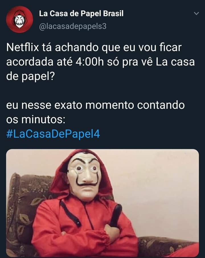 MarianaStallone's tweet photo. Kkkkkkkk
#LaCasaDePapel4 https://t.co/KKqSunSnmA