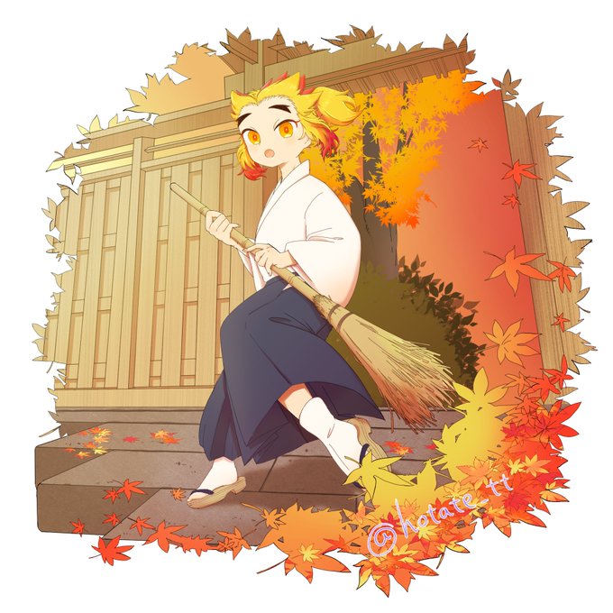 ほたてさんがTwitterに投稿した煉獄杏寿郎(鬼滅の刃)のイラスト。