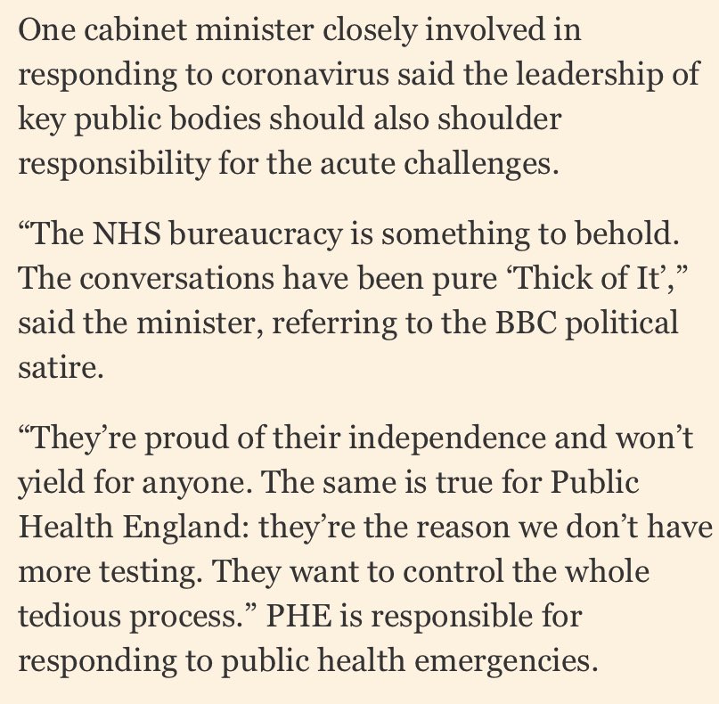 Luckily for Number 10, the FT buys it. Or at least writes it all down before suggesting in one line at the end, that perhaps -perhaps! - some may find fault with Boris Johnson. First though, blame the NHS
