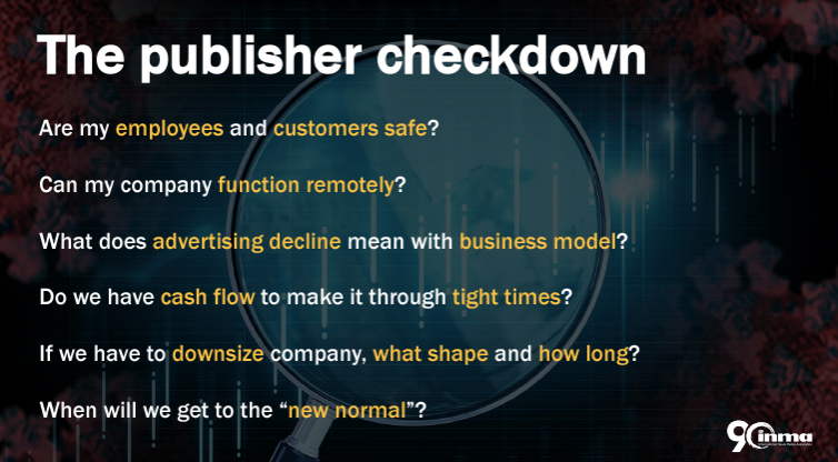 INMAorg's tweet photo. During a live INMA Webinar yesterday, @earljwilkinson explained that publishers are wondering when the industry will get to the “new normal.” https://t.co/SnBEnnA5Cp @shelleyseale https://t.co/DyzkXNbXsA