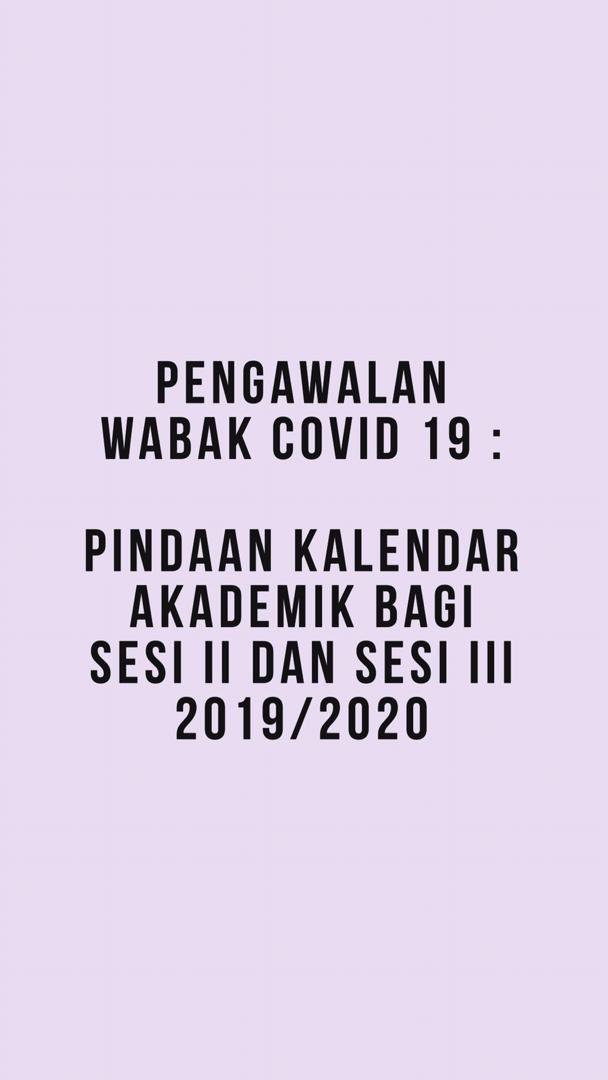 smfuuofficial's tweet image. Pengawalan Wabak Covid 19 :

[Pindaan Kalendar Akademik bagi Sesi II dan Sesi III 2019/2020]

Assalamualaikum dan Salam sejahtera, berikut merupakan kalendar akademik terbaharu bagi sesi II dan sesi III 2019/2020.

#uitmlaw
#smfuu
#covid19
#staysafe❤