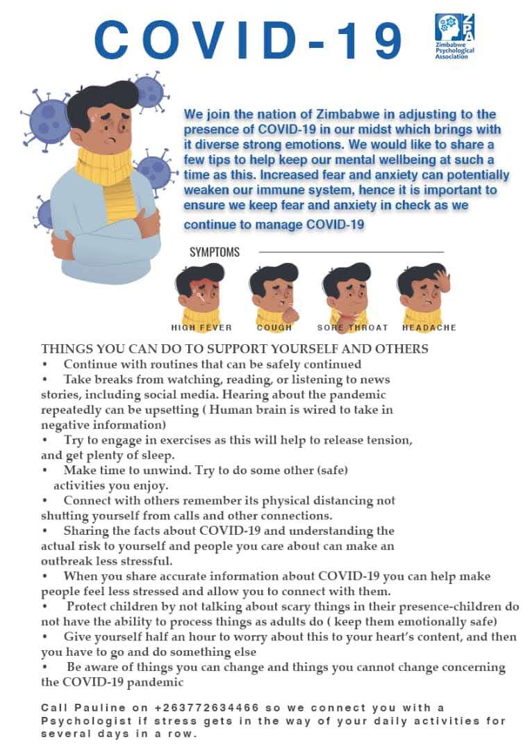 Stay safe and stay sane. #mentalhealthmatters. <a href="/tarisayindengu/">Tarie</a> @kidamonafrique <a href="/TheASACTrust/">Anxiety Support and Awareness Centre</a> <a href="/KMuchena/">Kudakwashe Muchena</a> <a href="/pfungwad/">Dr PD</a> <a href="/CreateZim/">Create Zim</a> <a href="/memorynguwi/">Memory Nguwi</a> <a href="/KudzanaiW/">Noreen Kudzanai</a> <a href="/eddienharirire/">Dr. E</a>