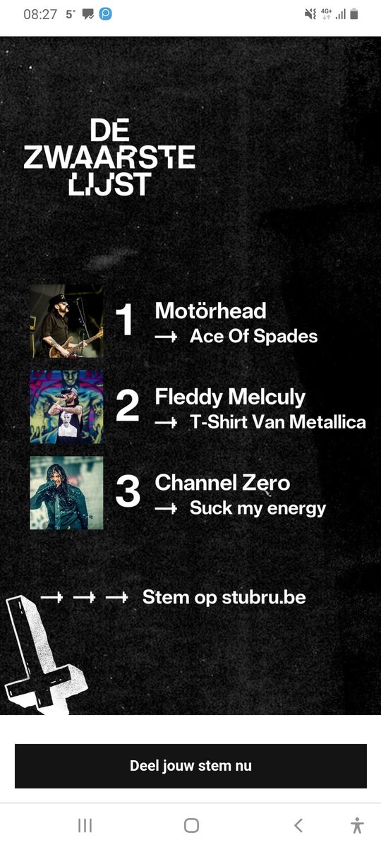 dretser84's tweet photo. Motörhead - Ace Of Spades is mijn favoriet voor #DeZwaarsteLijst van @stubru.
 https://t.co/JES3LZLLHc

@DSVDFranky @fleddymelculy https://t.co/fUt8YoLHUi