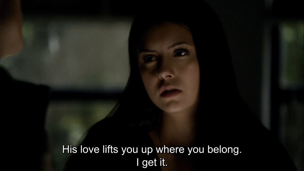 Damon: Loved ONE (1) woman his entire life even though she is a manipulating & selfish bitch that didn't actually love him. He waited 145 years to free her from the tomb while she wasn't even trapped in there & he didn't know about it.Elena: You don't understand.Oh. My god.
