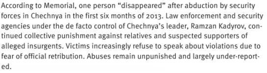 As a result, Magomed-Ali was detained and allegedly tortured on multiple occasions. HR violations serve as poor instruments of de-radicalization, and he began supporting ISIS some time in 2013. He was not alone - hundreds of young Chechens were attracted to the group then. 6/23