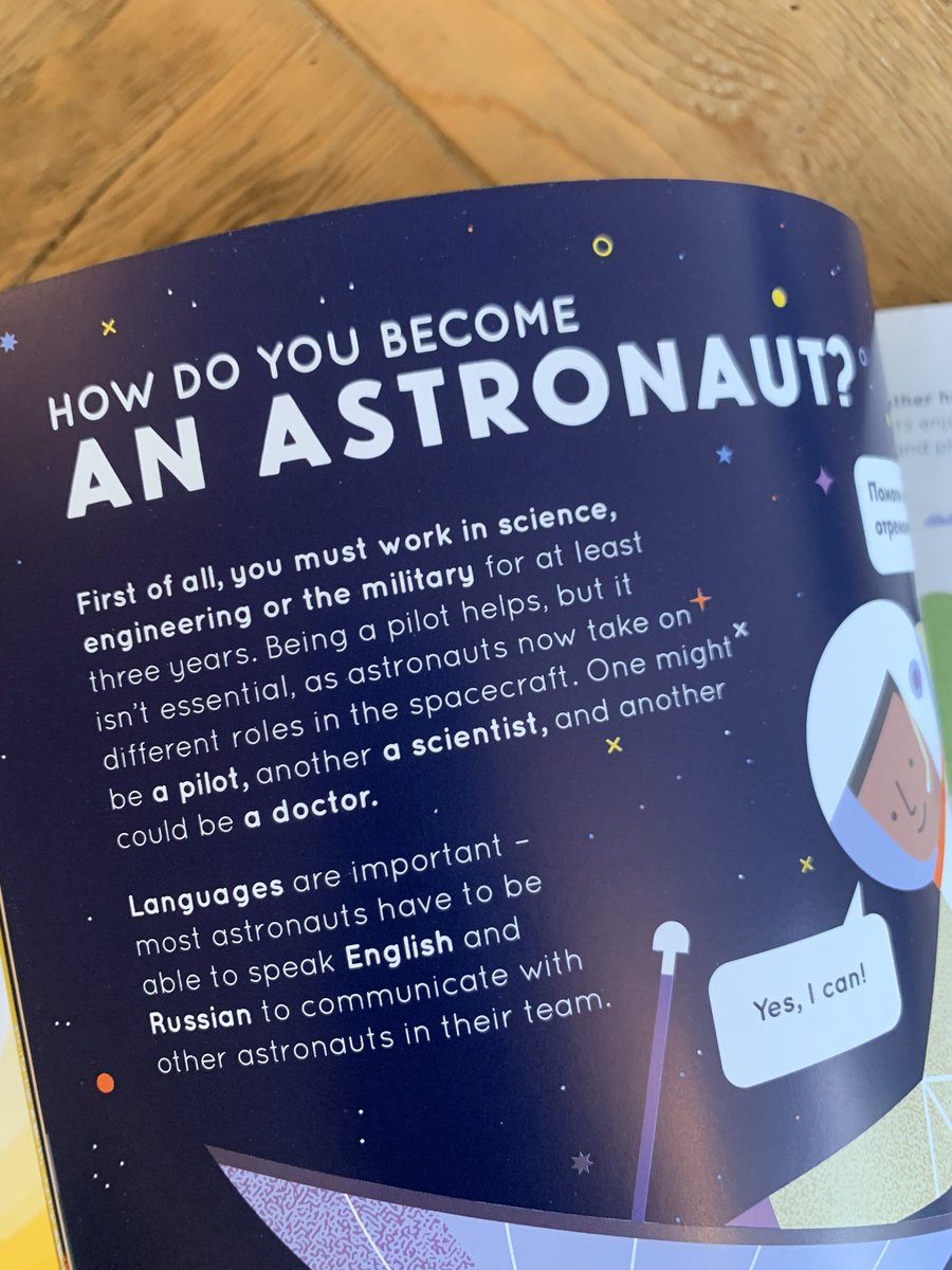  #ActualFactuals  #BookOfTheDay Day 6 - HOW TO BE AN ASTRONAUT by  @SaturnSheila and Sol Linero. A supercool space-jobs handbook from  @NosyCrowBooks!