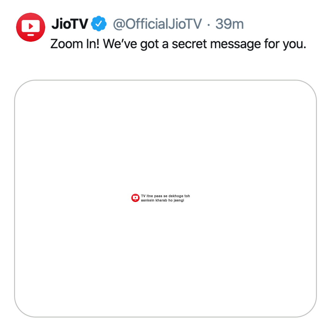 OfficialJioTV's tweet image. &quot;Watching TV&quot; - The OG Social Distancing lesson.

#ZoomIn #PostFormat #OccasionalSpot #TrendingSpot  #Trend