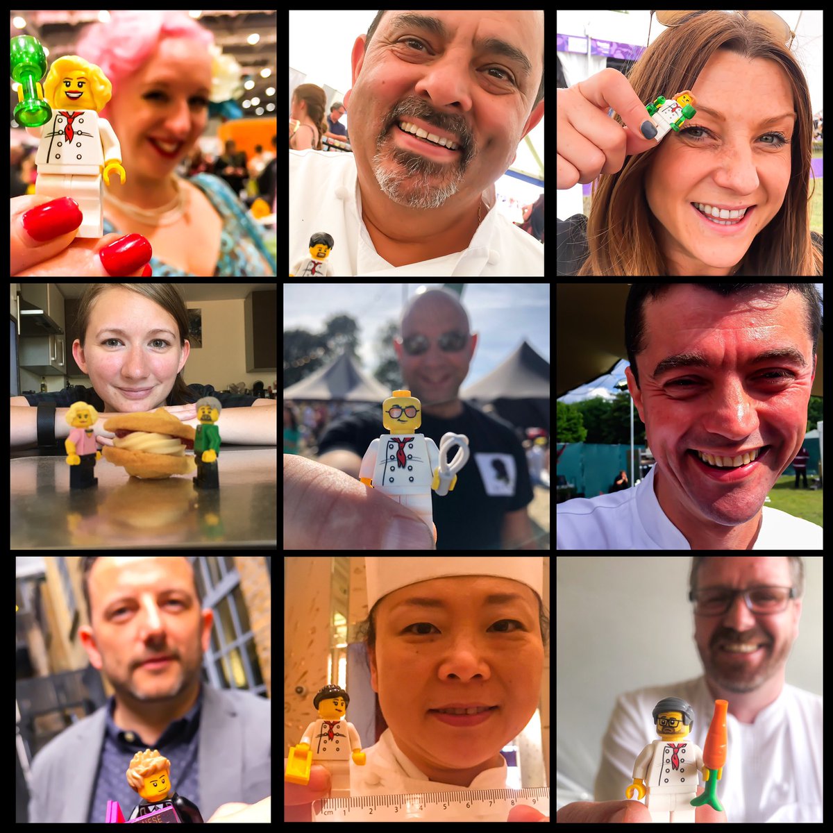 mylegoman's tweet photo. These are (two posts today) this one contains 9 industry legends  that are linked by the “Letter C” and have been mylegoman photobombed! Can you name these superstars and give them some positivity! #namethatchef #FridayFeeling #hospitalityindustry #photobombed https://t.co/ry4faz8Nsl