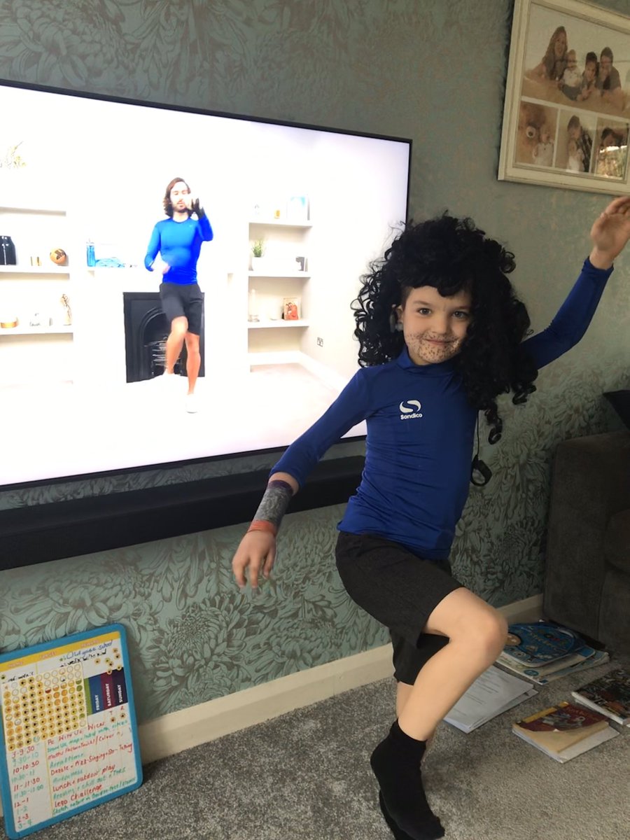BellaG98765's tweet photo. Fancy Dress PE with Joe today... Guess who Ted has come dressed as @thebodycoach #PEWithJoe https://t.co/w2t8QtHNPX