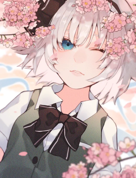 桜×妖夢
お花見行きたいなぁ??

#東方Project 
#魂魄妖夢 
