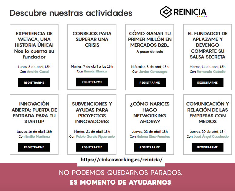 #REINICIA Primeros webinars ...
