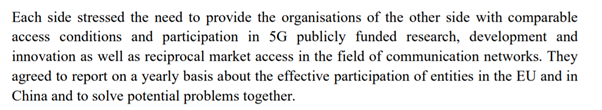 In 2015 (start of 5G cycle), EU-CN agree (again) in Joint Declaration to commit to 'market access reciprocity'. This commitment was - once again - reiterated in 2019 EU-CN Joint Summit statement. But...4/12 https://ec.europa.eu/commission/presscorner/detail/en/IP_15_5715