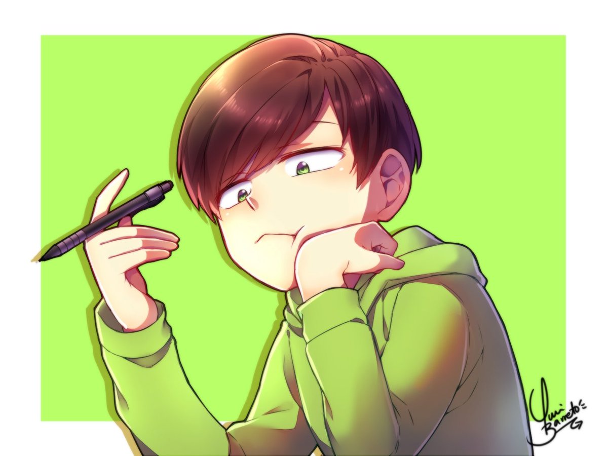 Kuro Commis Open ペン回し似合いそうなチョロ松 なんか読みながらクルクルしてそう おそ松 イラスト Drawing Kuro Commis Open ペン回し似合いそうなチョロ松 なんか読みながらクルクルしてそう おそ松 イラスト Drawing