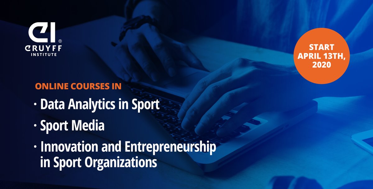 CruyffInstitute's tweet photo. On April, 13th several of our online courses will start: #DataAnalytics in Sport, #SportMedia and #Innovation and #Entrepreneurship in Sport Organizations.
Check our discounts via campus@cruyffintstitute.org.
#IStudyAtHome #EducatingLeader https://t.co/7qidzpLR3u