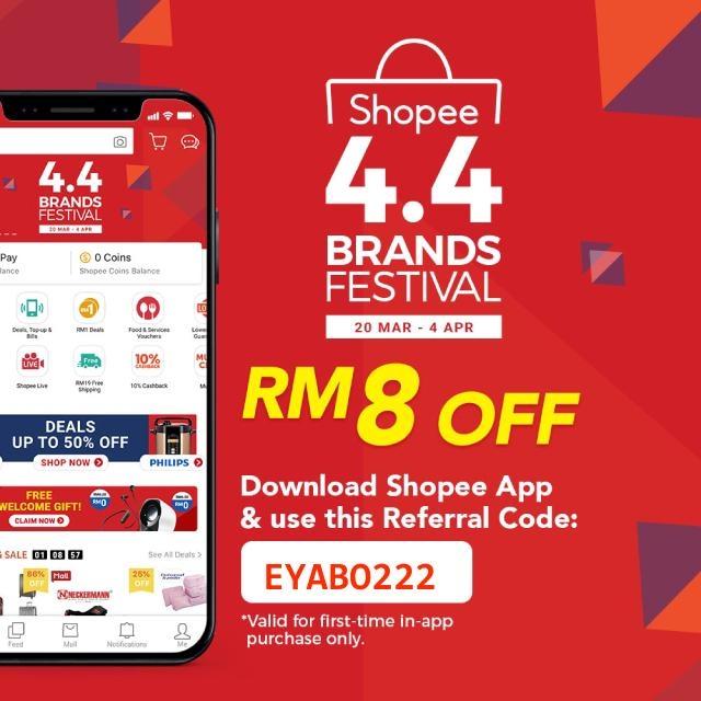 BoosterEya's tweet photo. Use my referral code EYABO222 to get RM8.00 off off your first purchase! Download Shopee now to enjoy free shipping and lowest price guaranteed deals! https://t.co/qMl6HupK0A https://t.co/8IIj6rtEBU