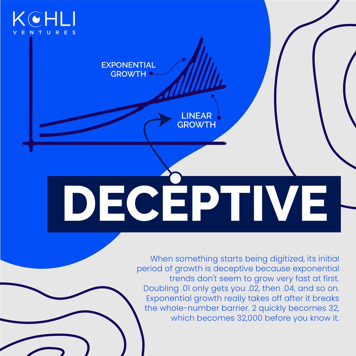 KohliVentures's tweet image. Day 2 of the @singularityu #6Ds of #exponential #growth: DECEPTIVE. If you seek investment in your #venture or #startup from @mrtejkohli and @KohliVentures then you will need to demonstrate when and how your growth will become #exponentialgrowth #singularity #bold #deceptive