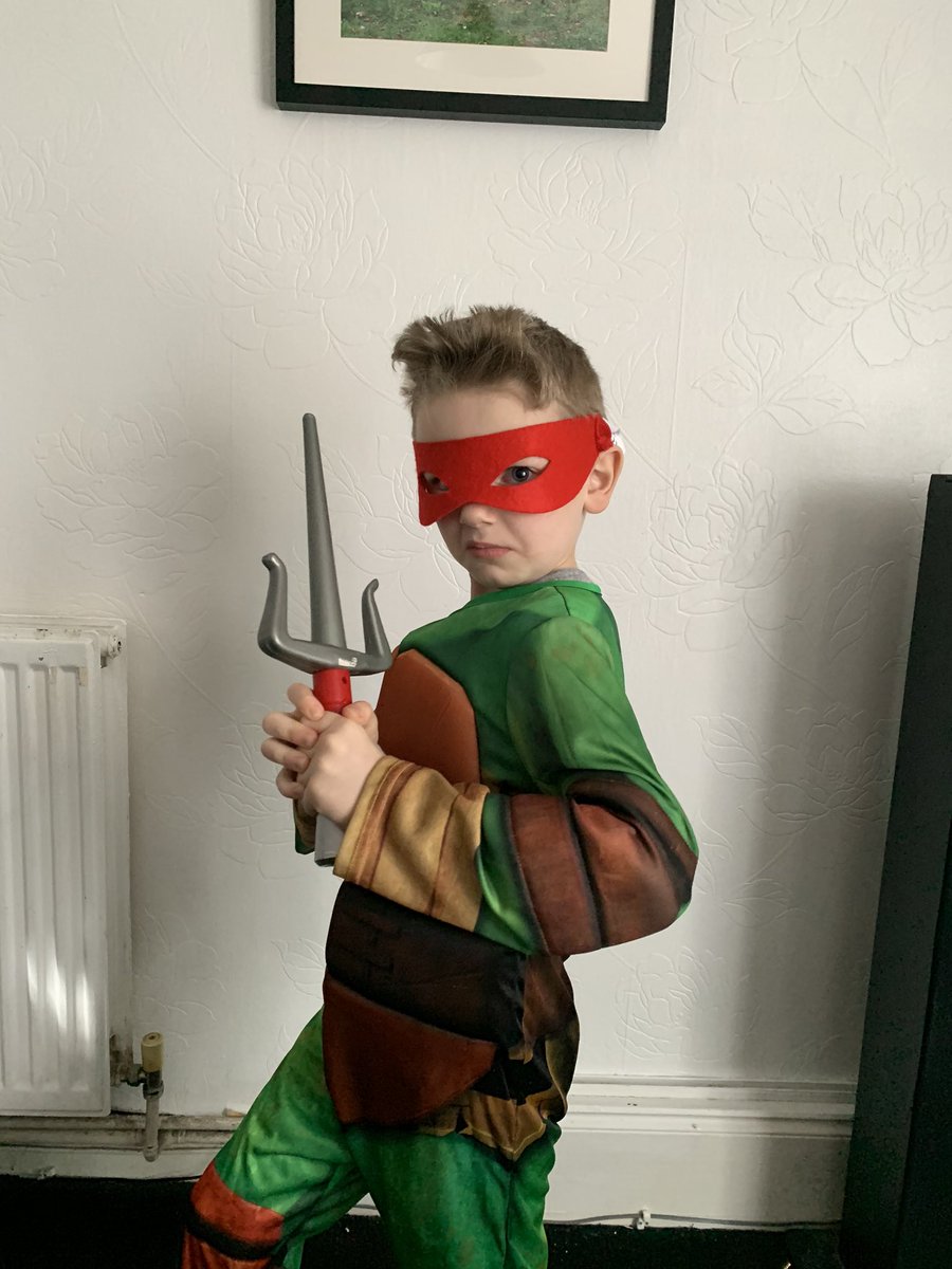 MrsKback90's tweet photo. They have been dressed and ready to workout since 8 😂 Captain America and Raphael reporting for #PEWithJoe hoping Joe will be full on Elsa fancy dress 🤞🏼🤣 https://t.co/kpp969oQLp