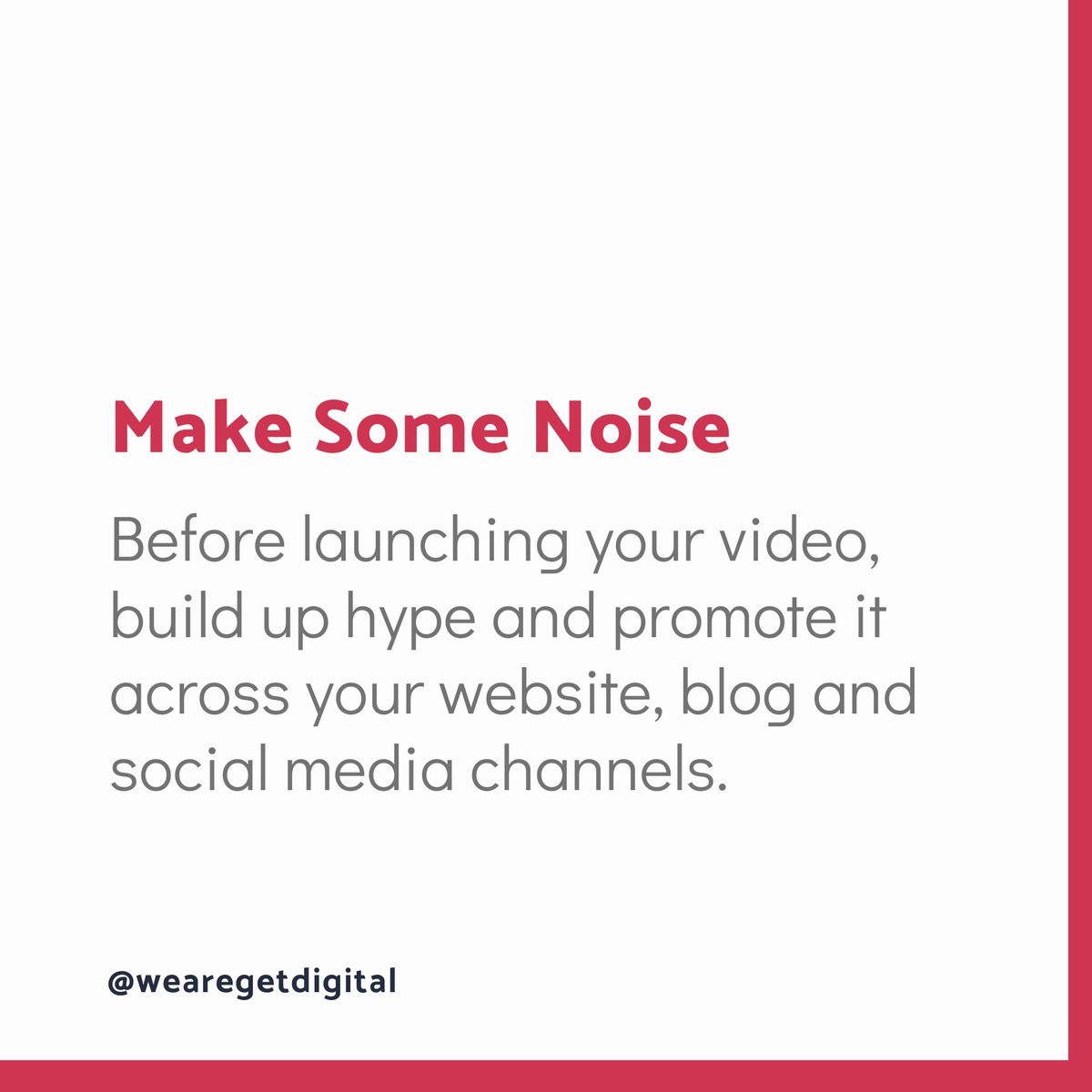 Are you really ready to launch your video?
-
#videolaunch #brandawareness #promote #blog  #socialmedia #videomarketing #diyvideo #startup #sme #socialmediamarketing #contentmarketing #smartphonevideo #digitalmarketing #getdigital